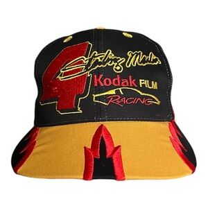 Retro NASCAR Sterling Marlin Kodak Racing Black and Gold Cap Hat